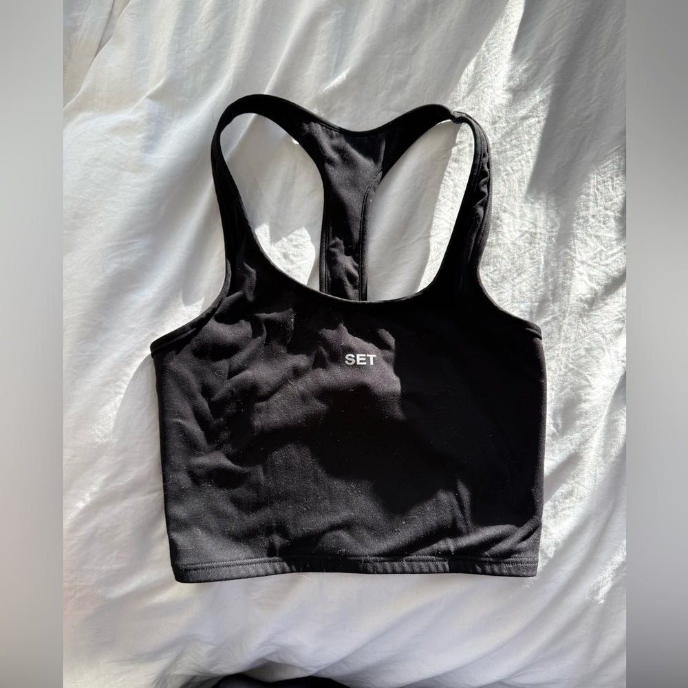 Set Active Cropped Racerback in Black XS